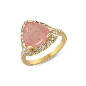 One of a Kind Rose Quartz Ganesha Ring