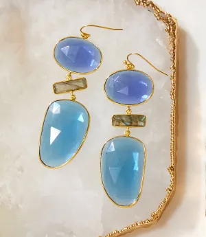 Organic Gemstone Statement Earrings