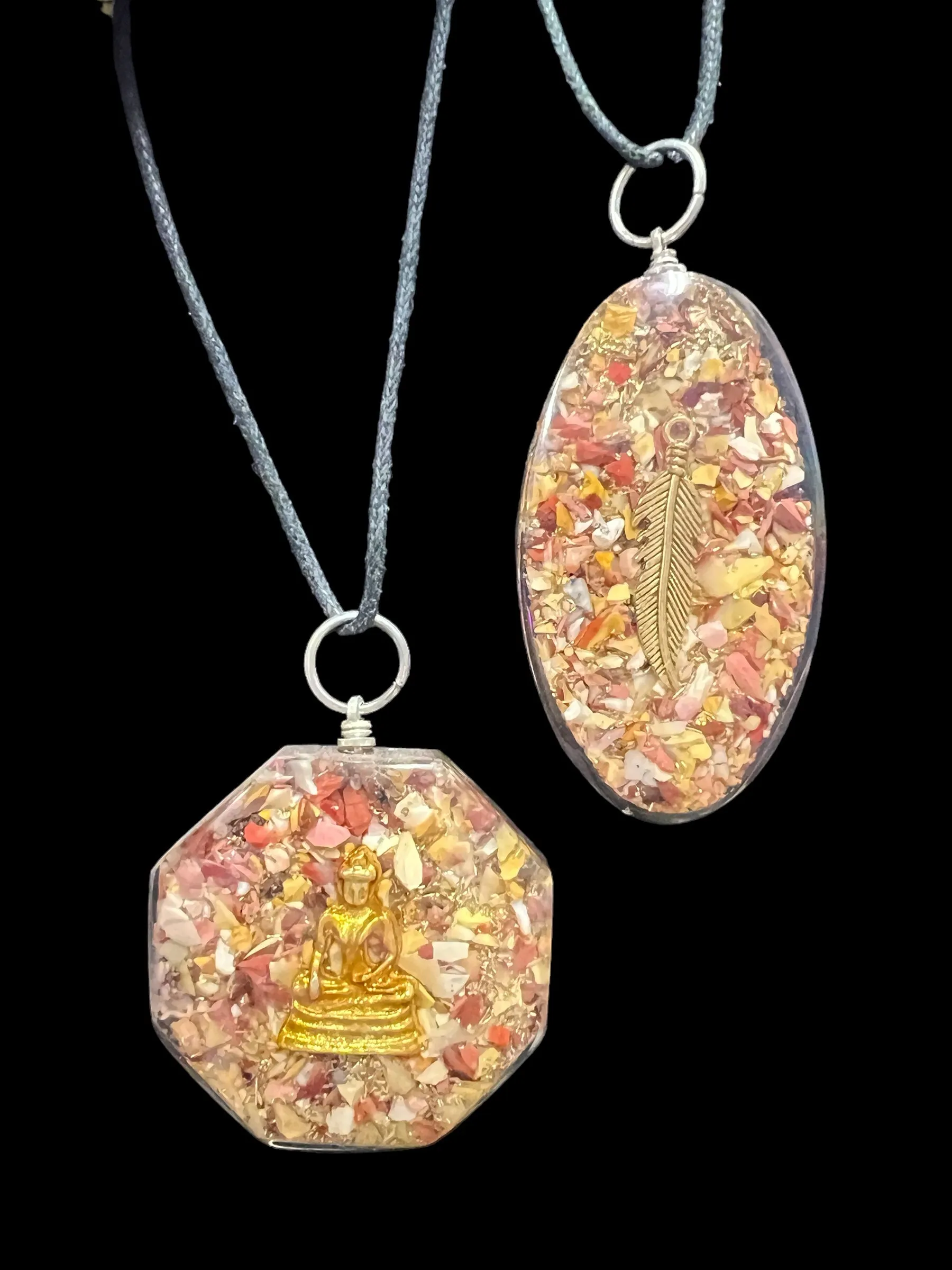 Orgonite Gemstone Pendants with Cord