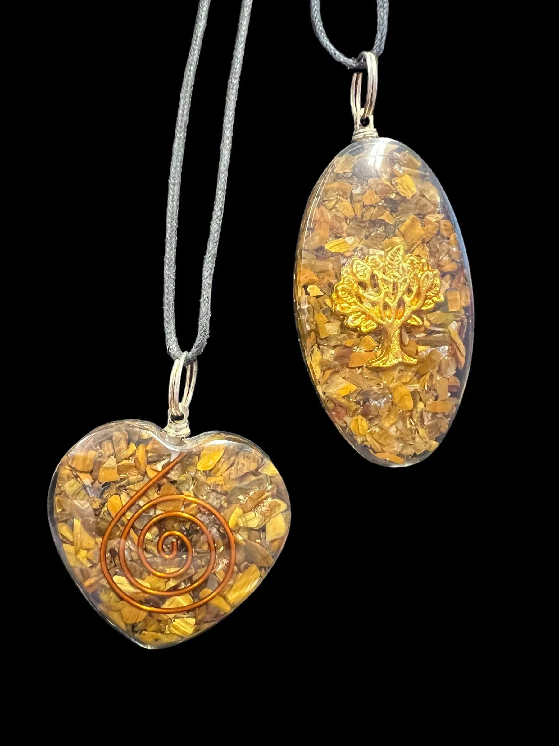 Orgonite Gemstone Pendants with Cord