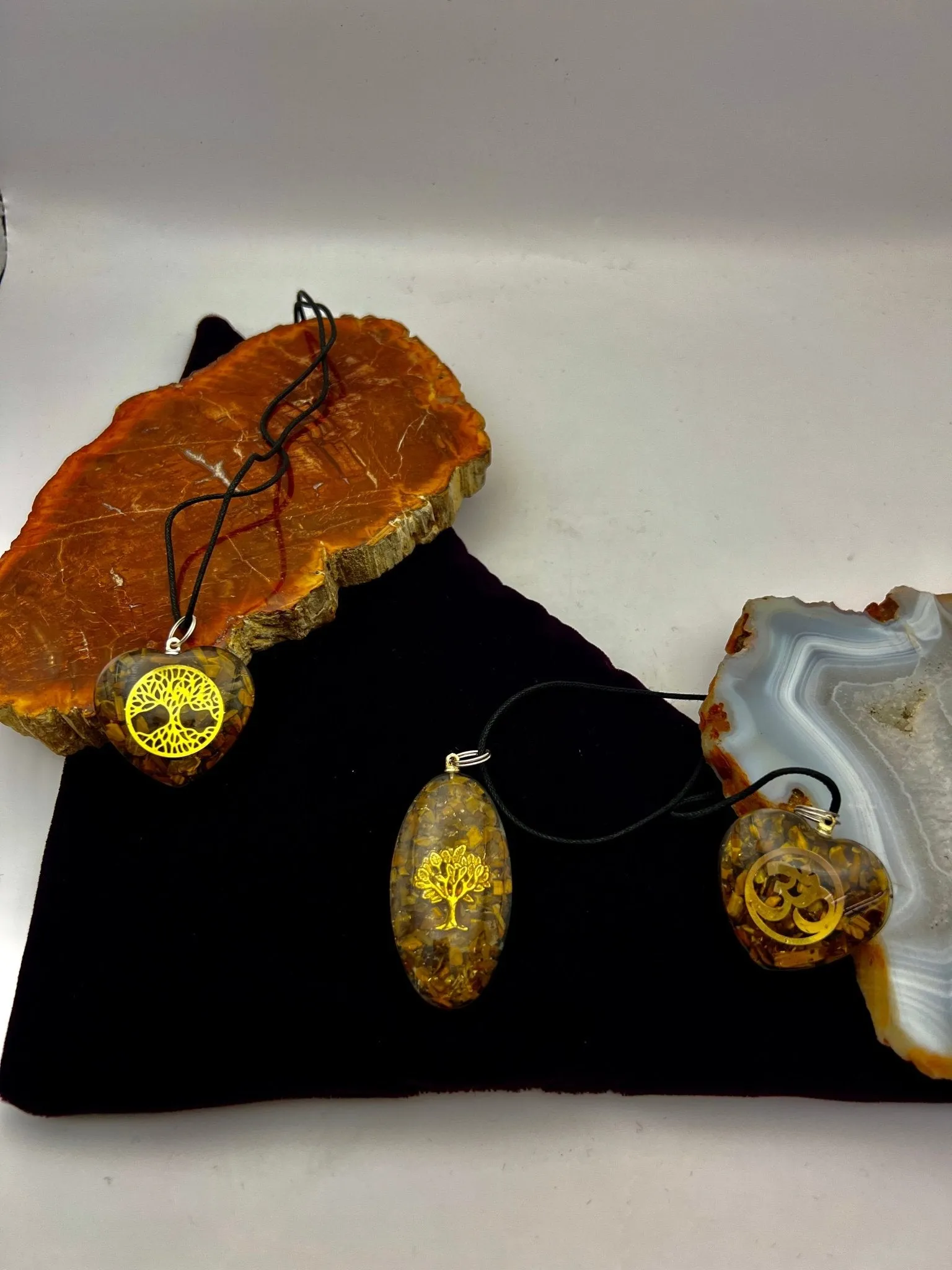 Orgonite Gemstone Pendants with Cord