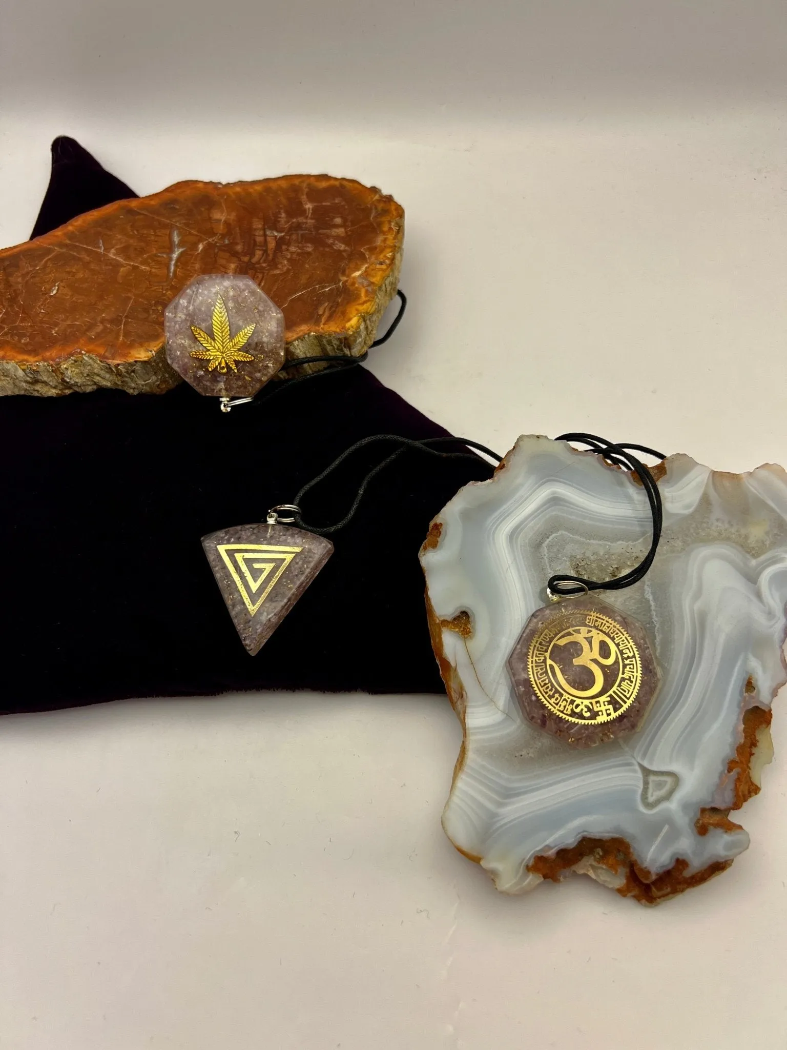 Orgonite Gemstone Pendants with Cord