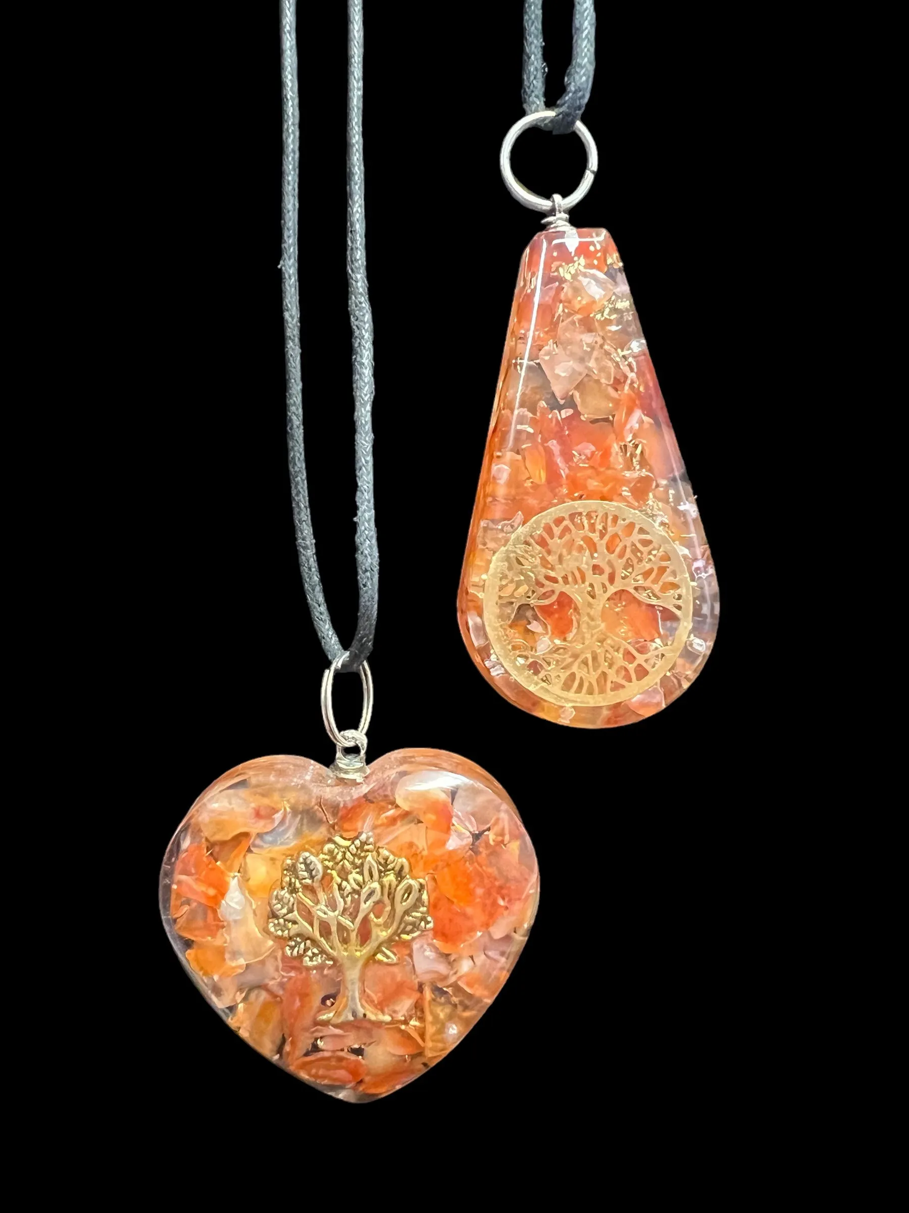 Orgonite Gemstone Pendants with Cord