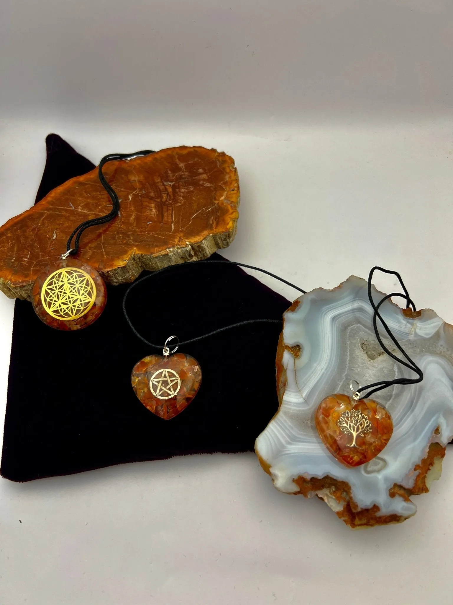 Orgonite Gemstone Pendants with Cord