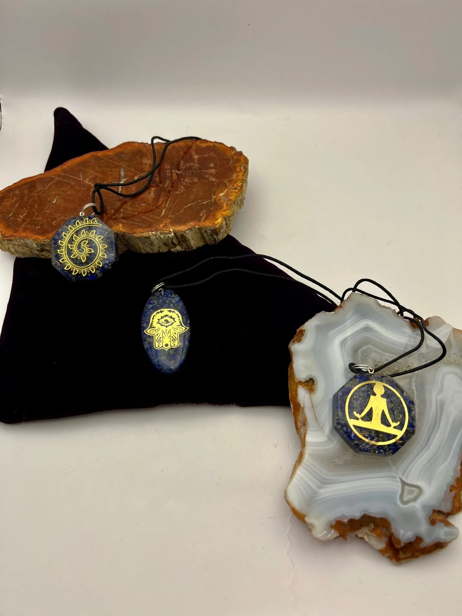 Orgonite Gemstone Pendants with Cord