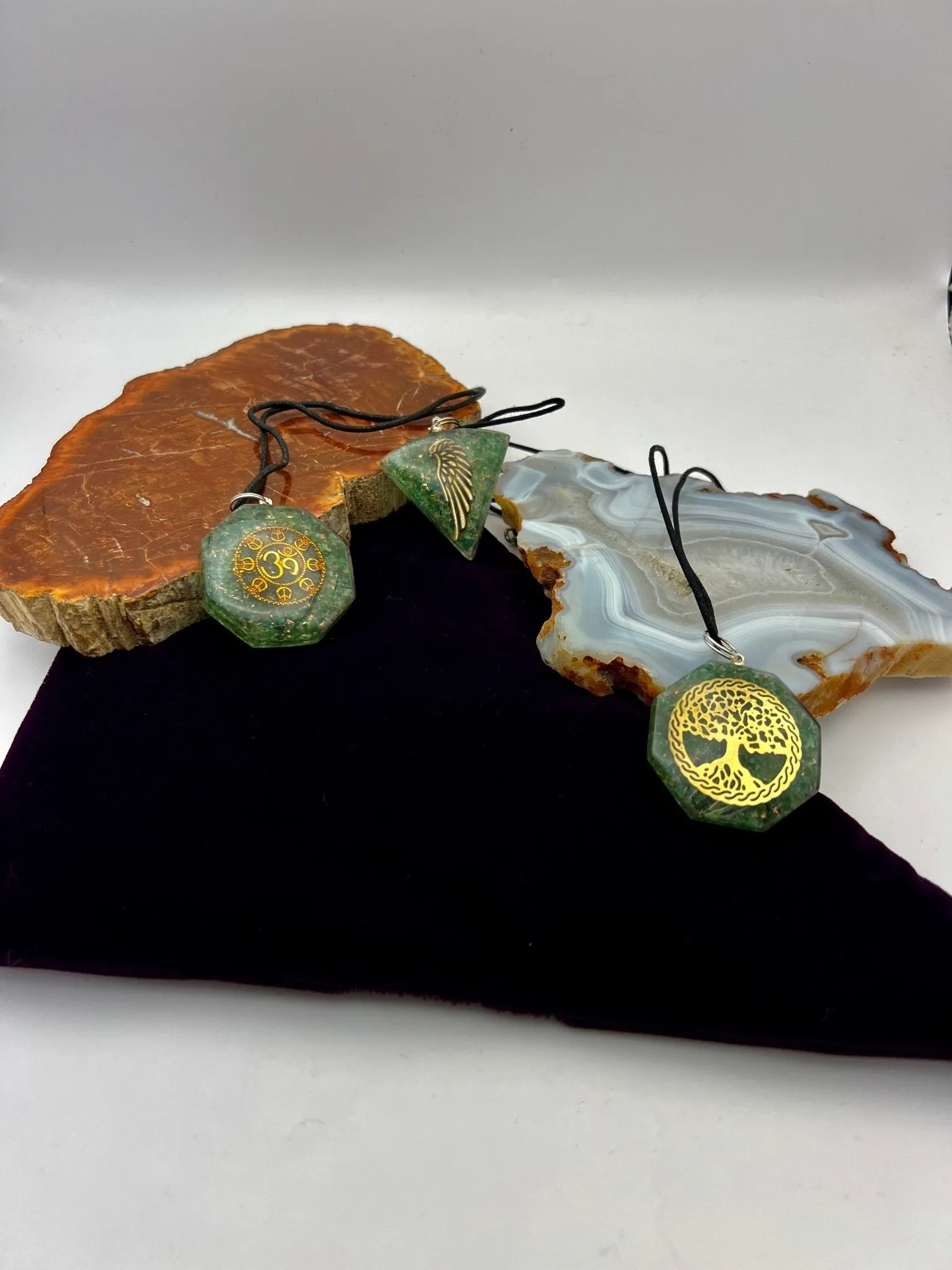 Orgonite Gemstone Pendants with Cord