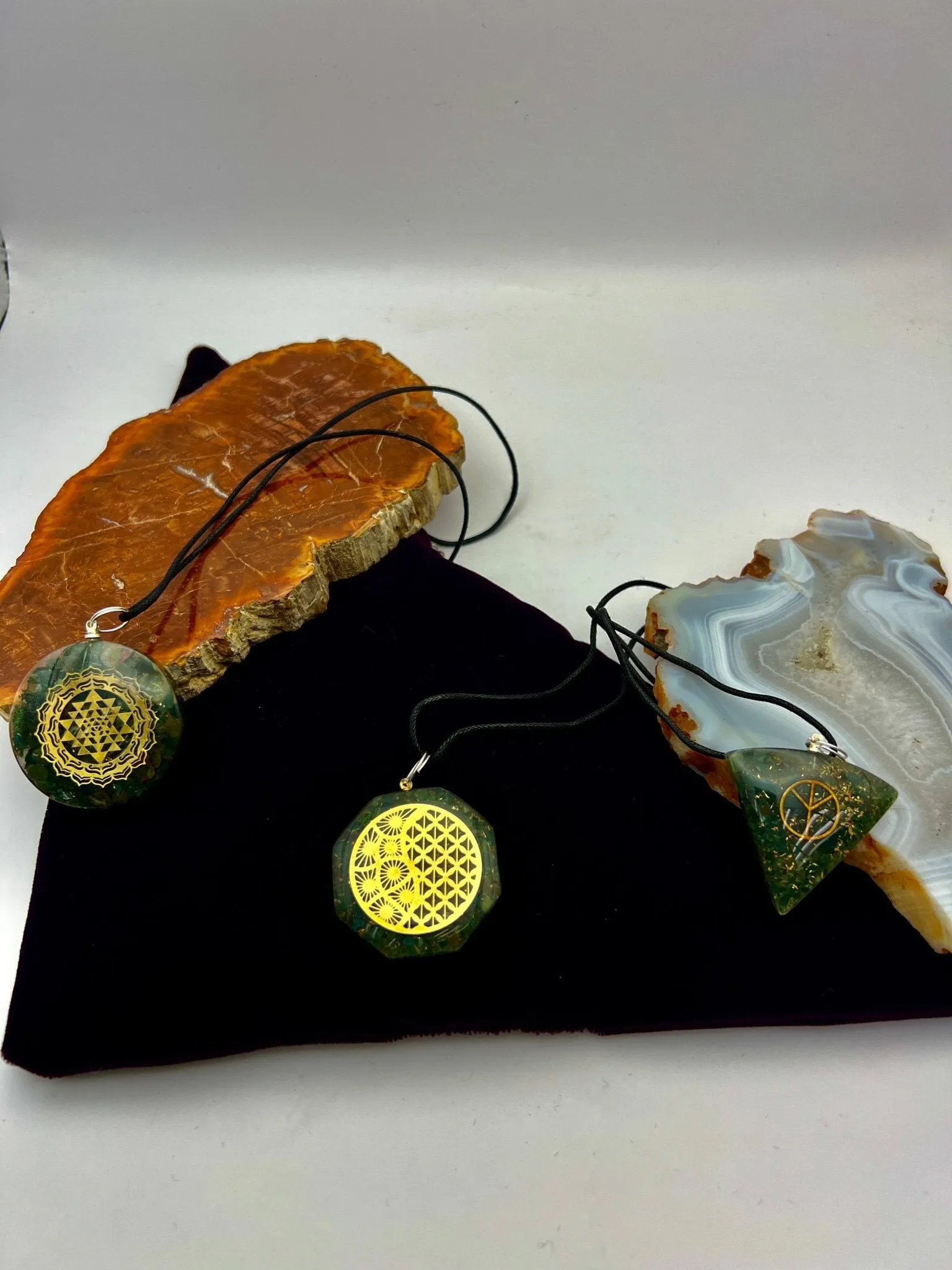 Orgonite Gemstone Pendants with Cord