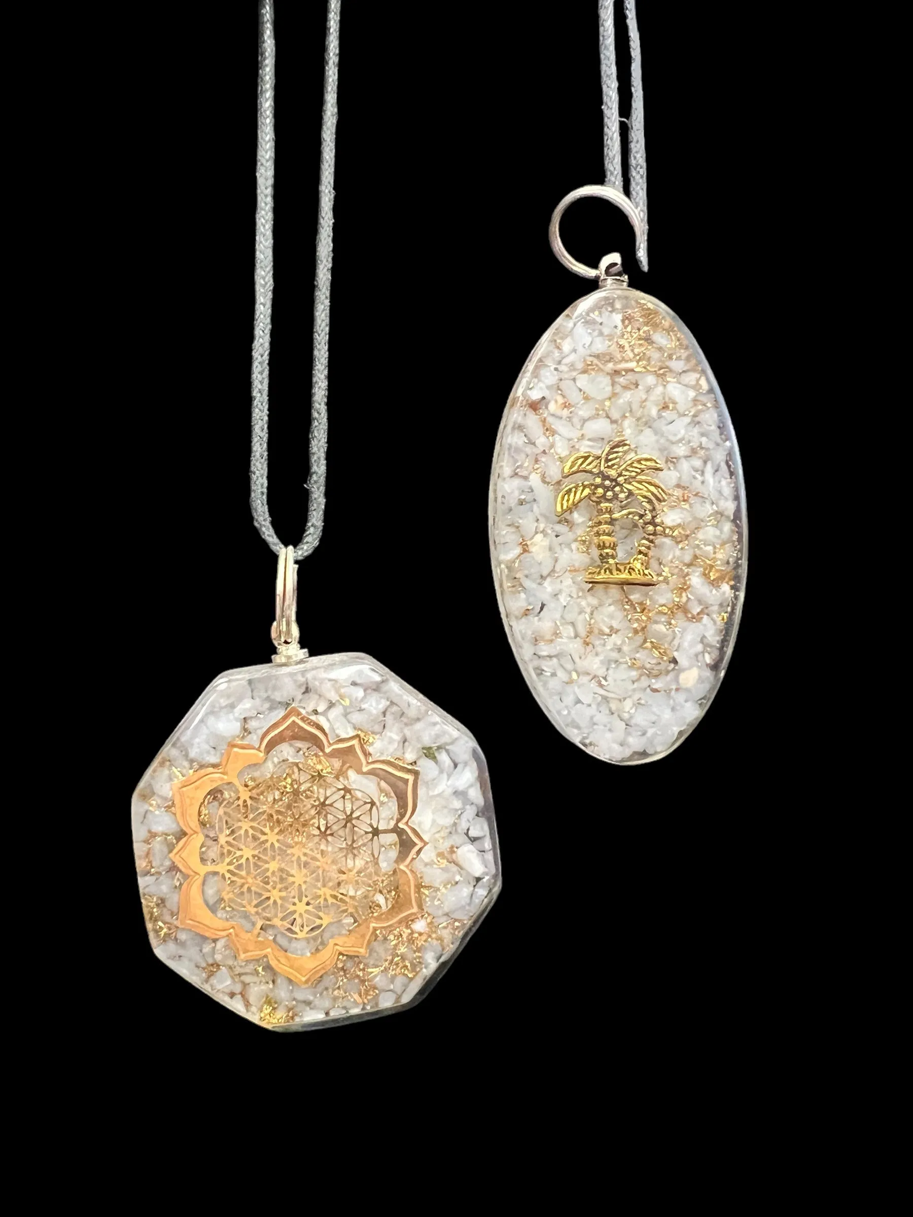 Orgonite Gemstone Pendants with Cord