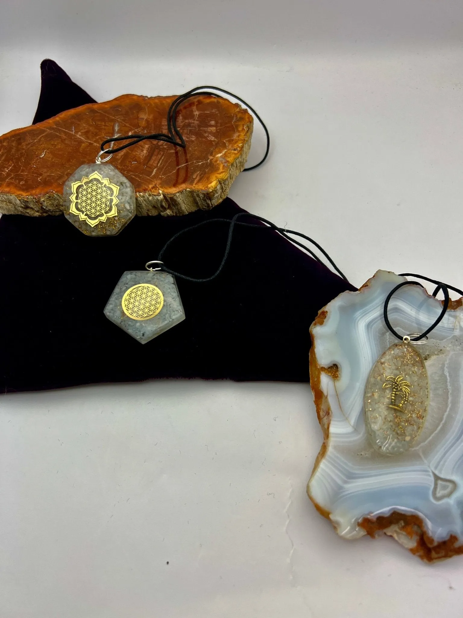 Orgonite Gemstone Pendants with Cord