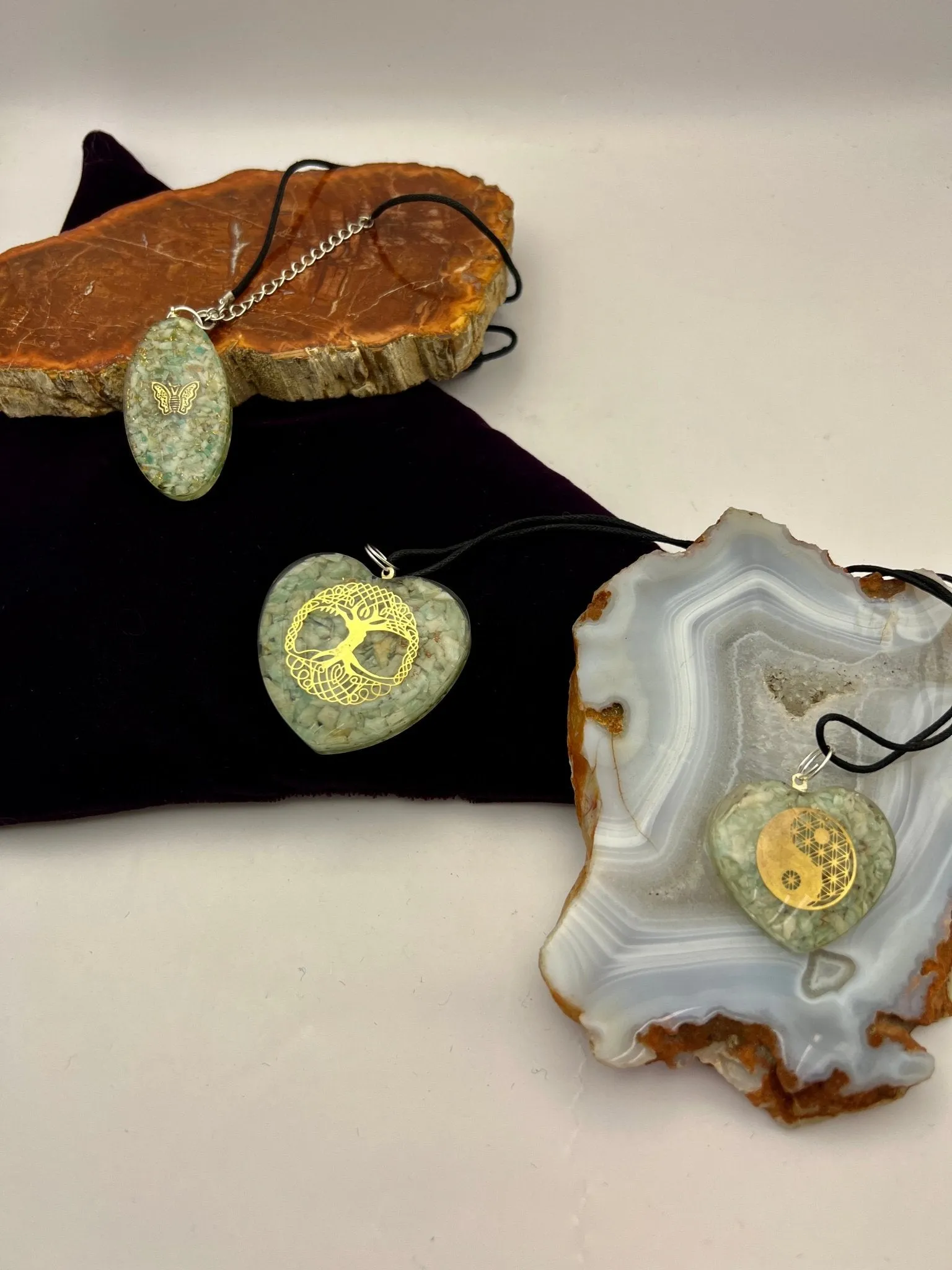 Orgonite Gemstone Pendants with Cord