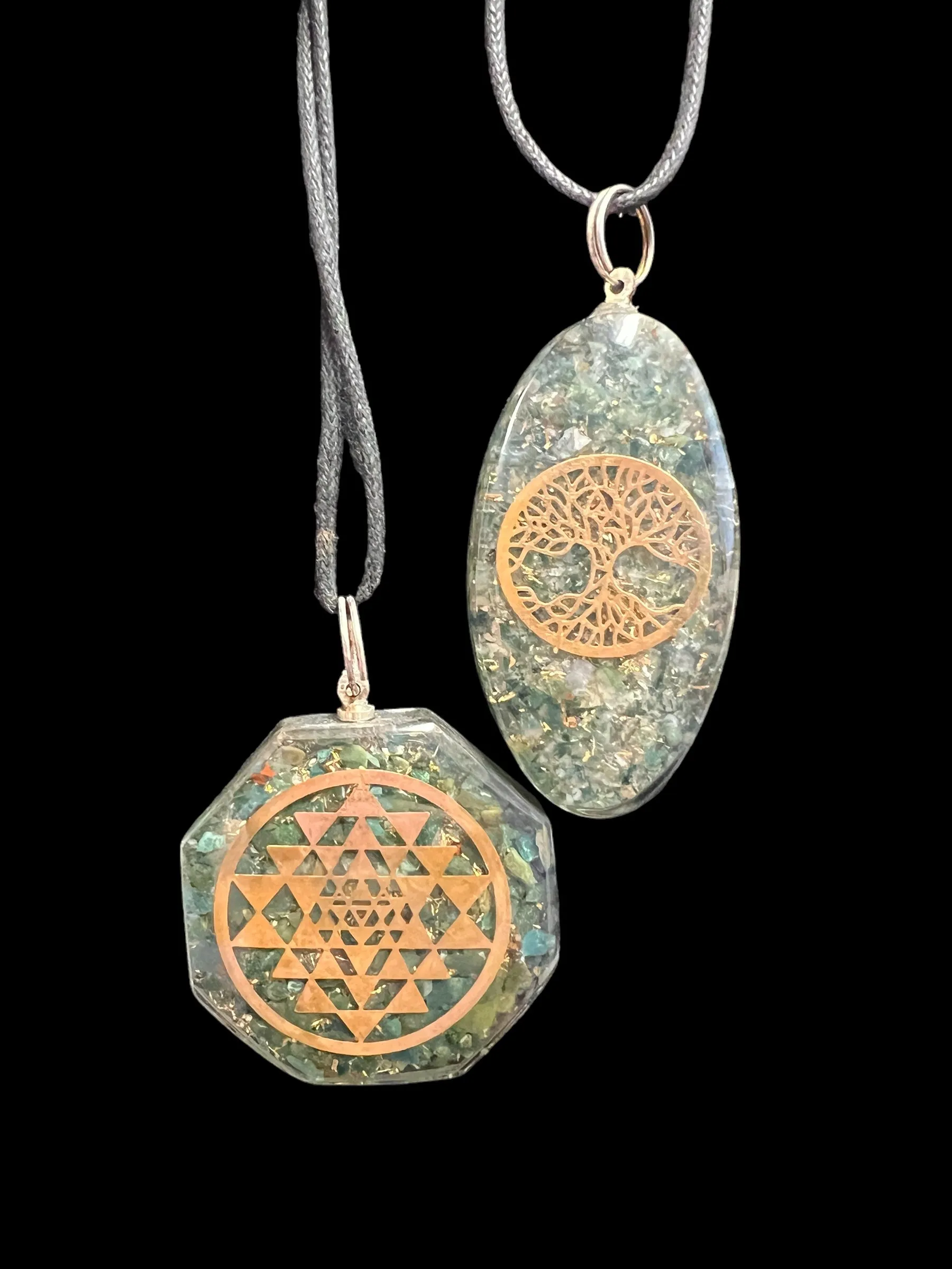 Orgonite Gemstone Pendants with Cord