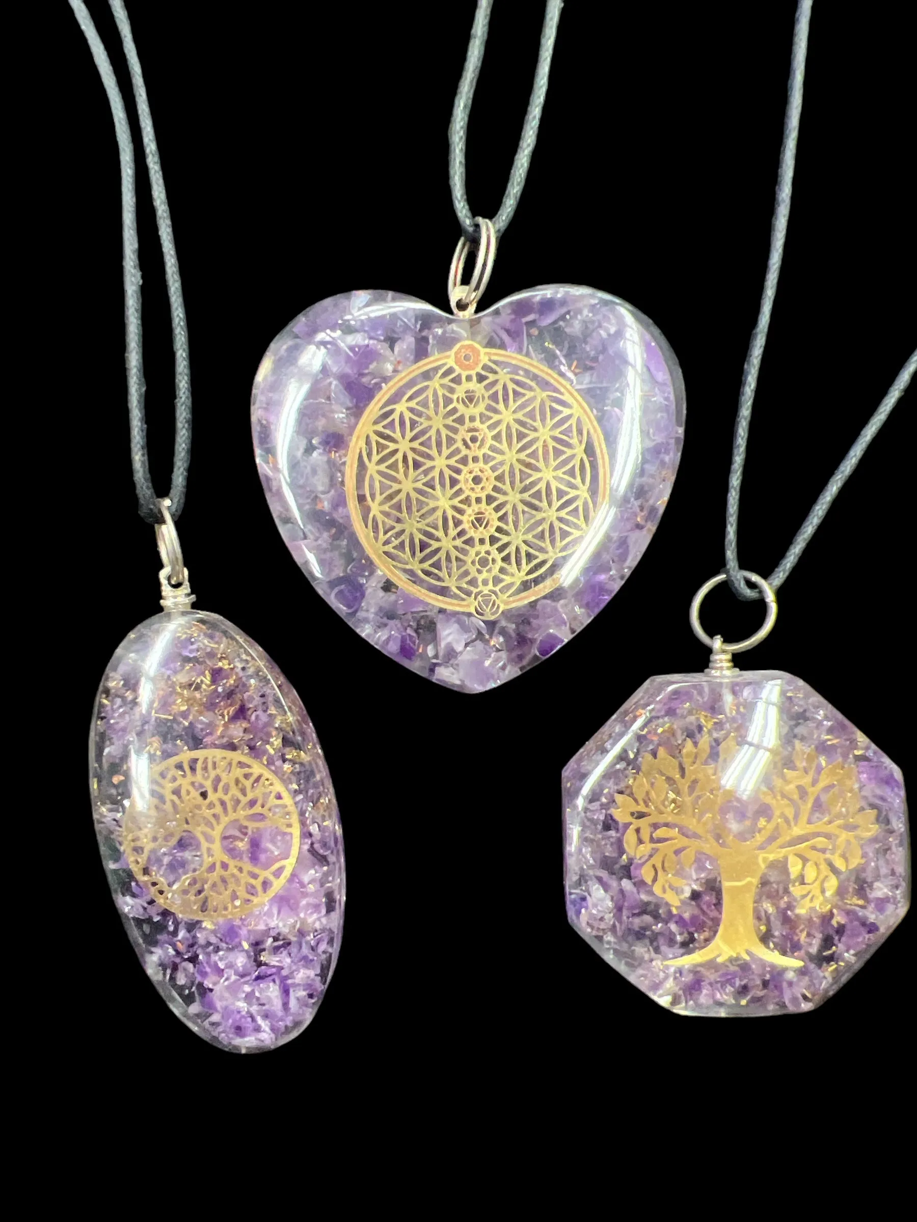 Orgonite Gemstone Pendants with Cord
