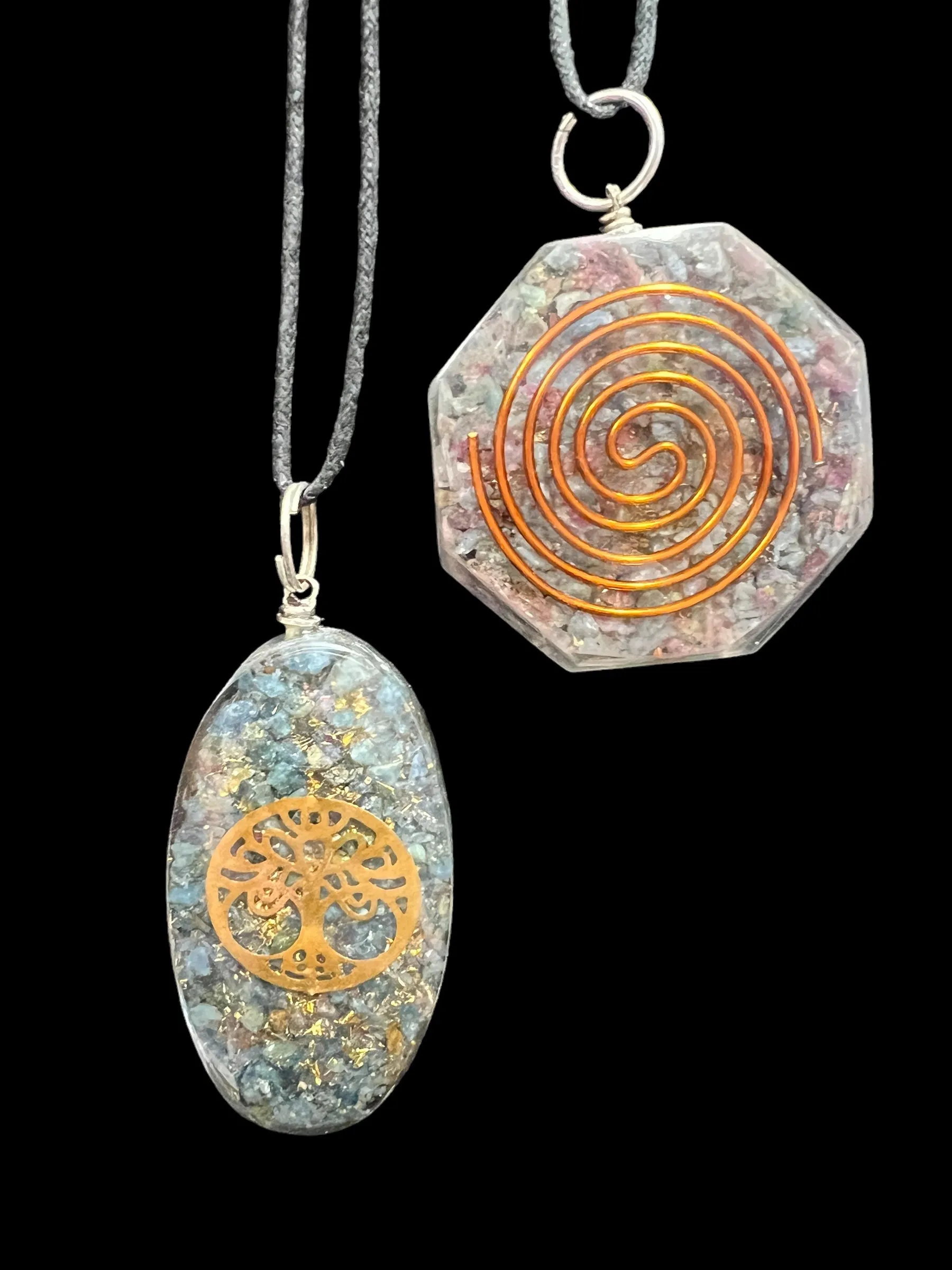 Orgonite Gemstone Pendants with Cord