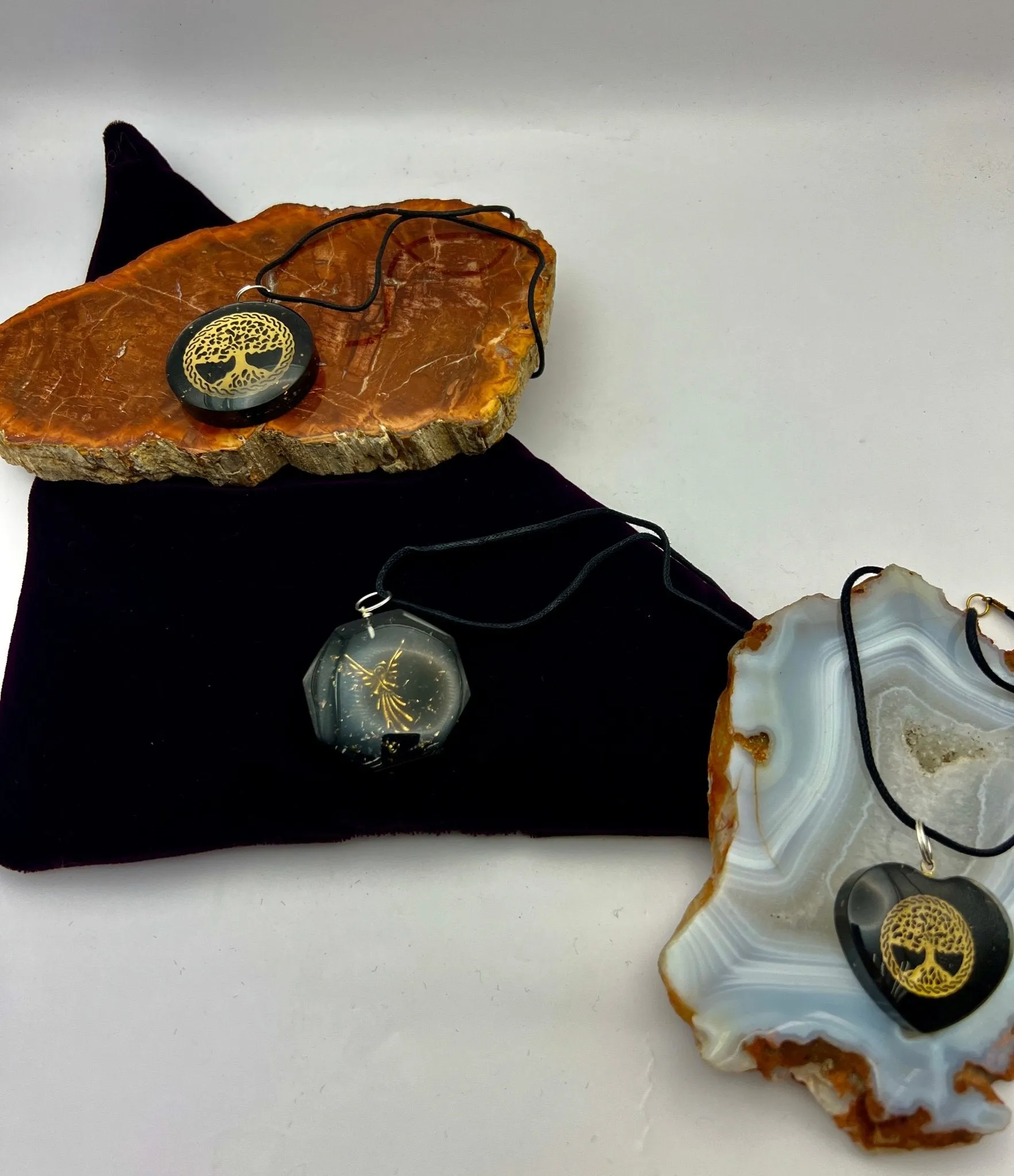 Orgonite Gemstone Pendants with Cord