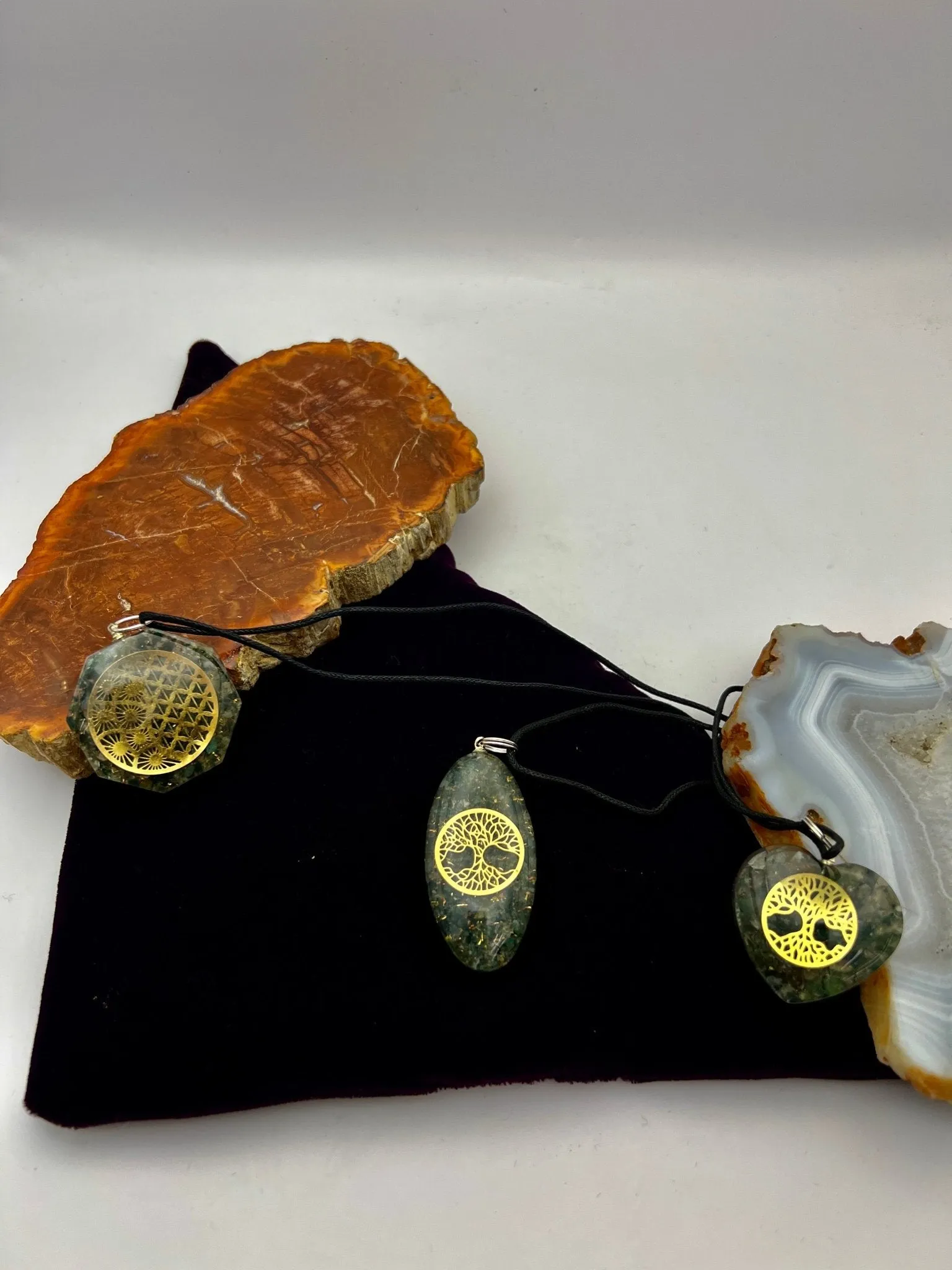 Orgonite Gemstone Pendants with Cord