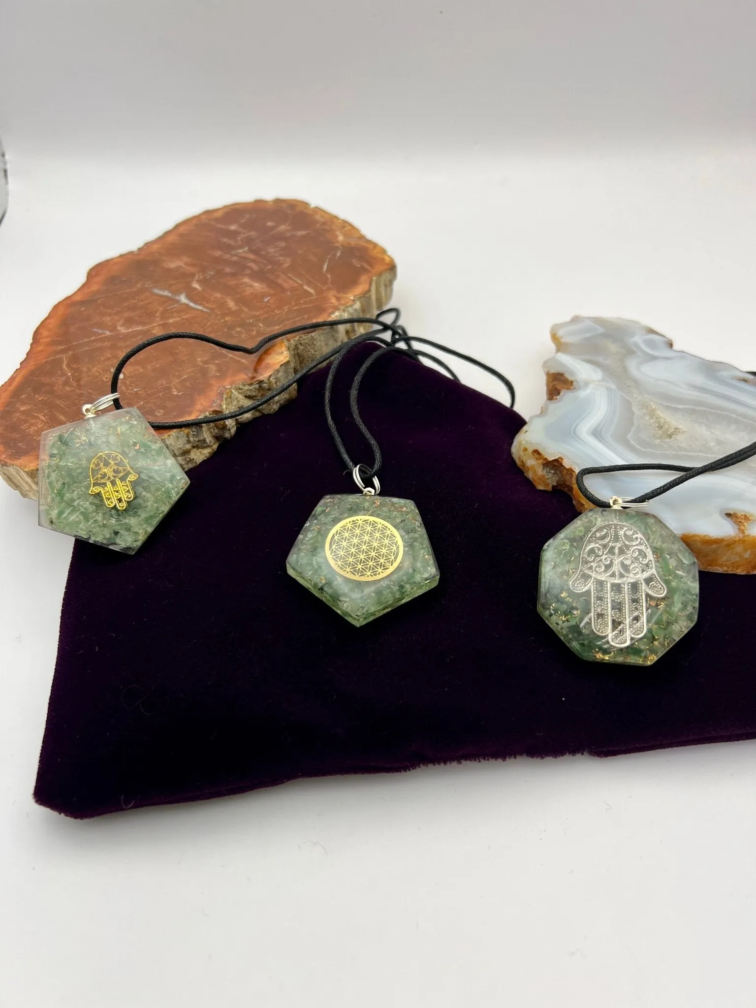Orgonite Gemstone Pendants with Cord