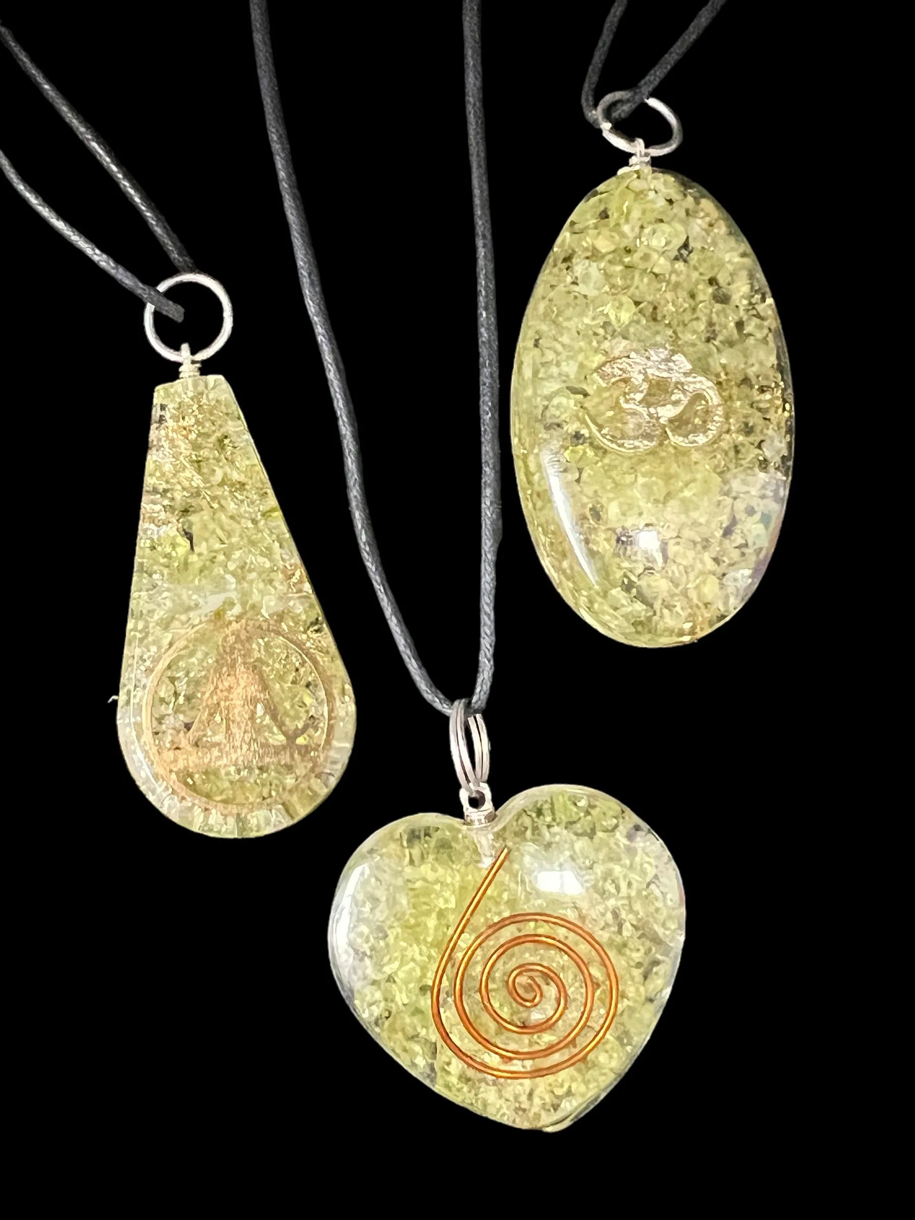 Orgonite Gemstone Pendants with Cord