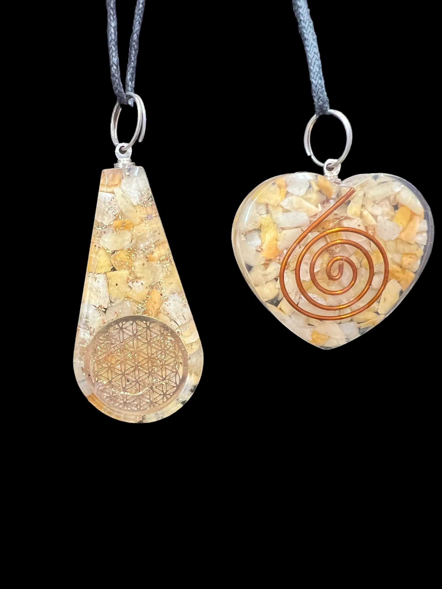 Orgonite Gemstone Pendants with Cord
