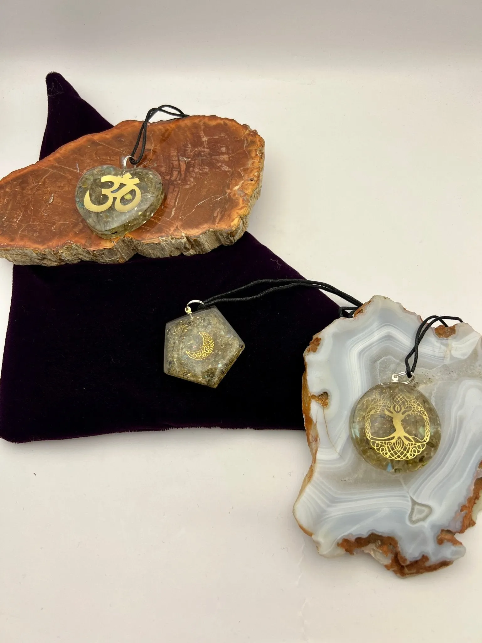Orgonite Gemstone Pendants with Cord
