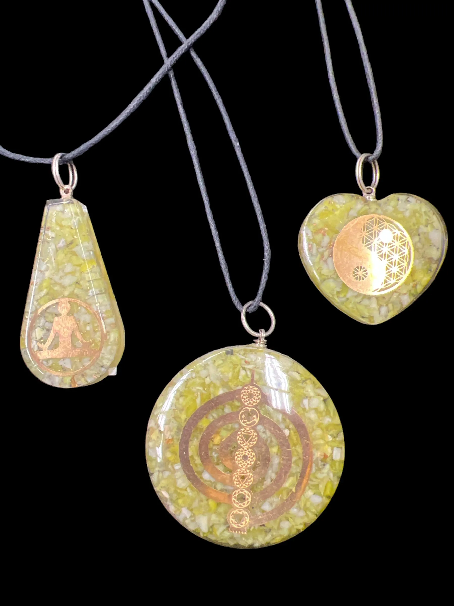 Orgonite Gemstone Pendants with Cord