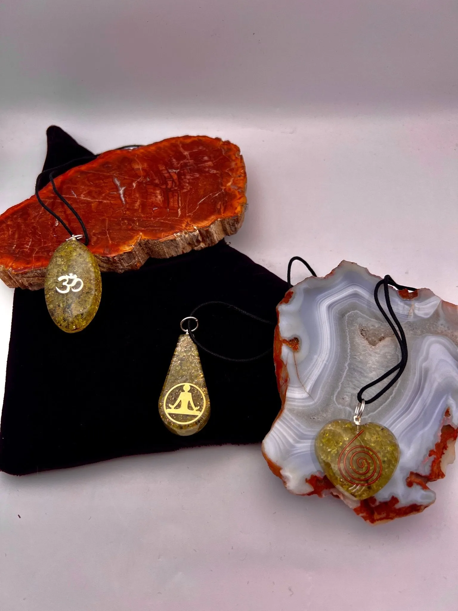 Orgonite Gemstone Pendants with Cord