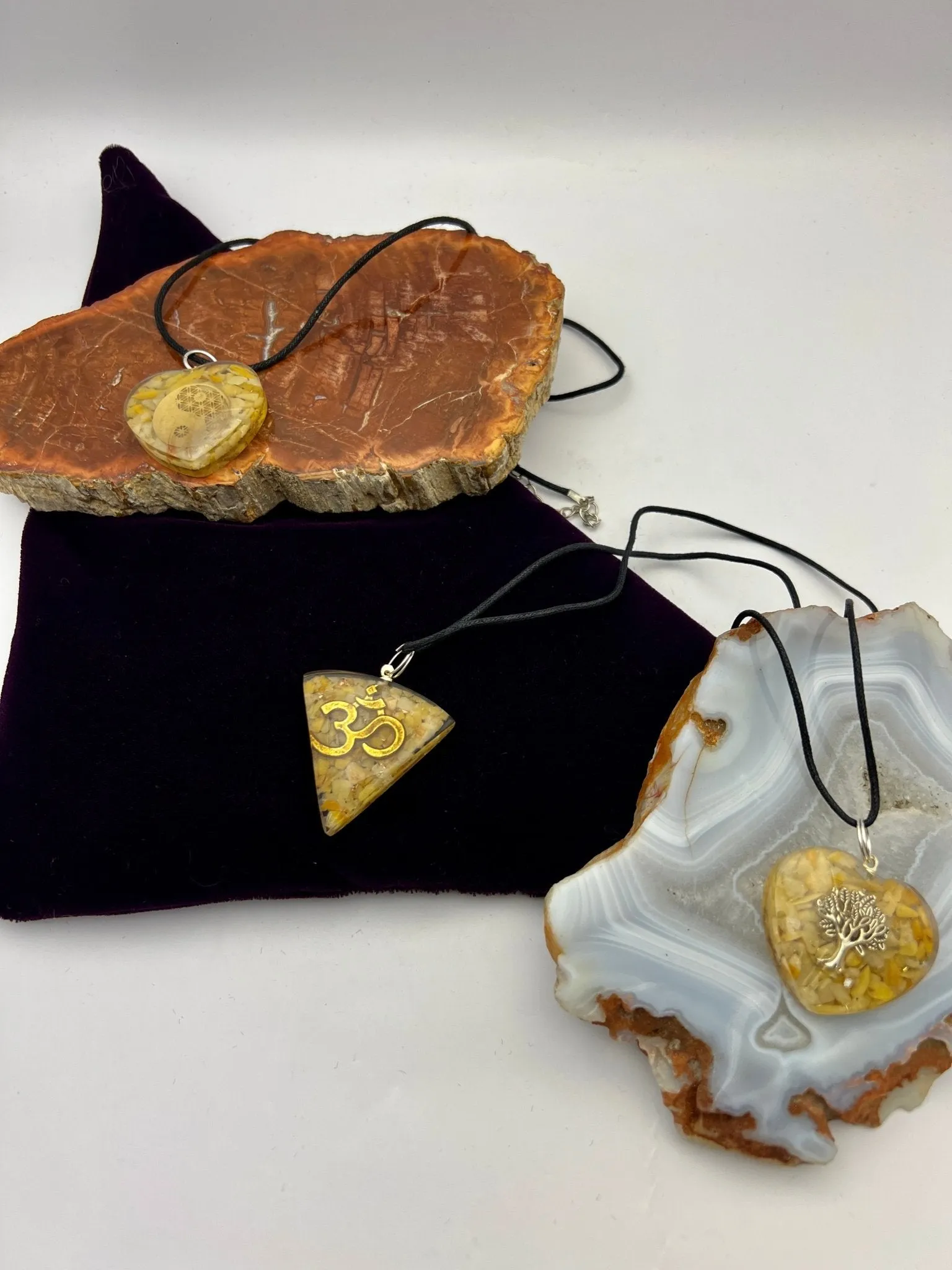 Orgonite Gemstone Pendants with Cord