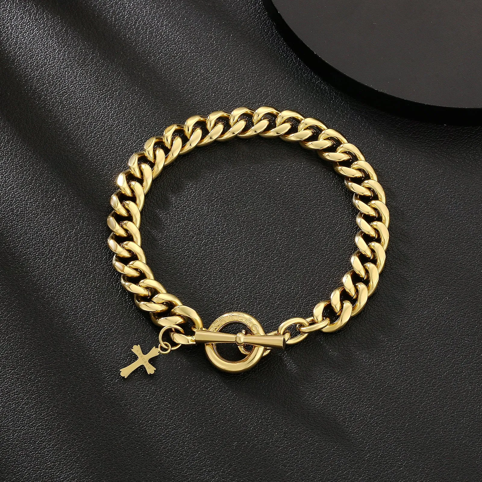 OT Toggle Clasp Stainless Steel Curb Link  Bracelet