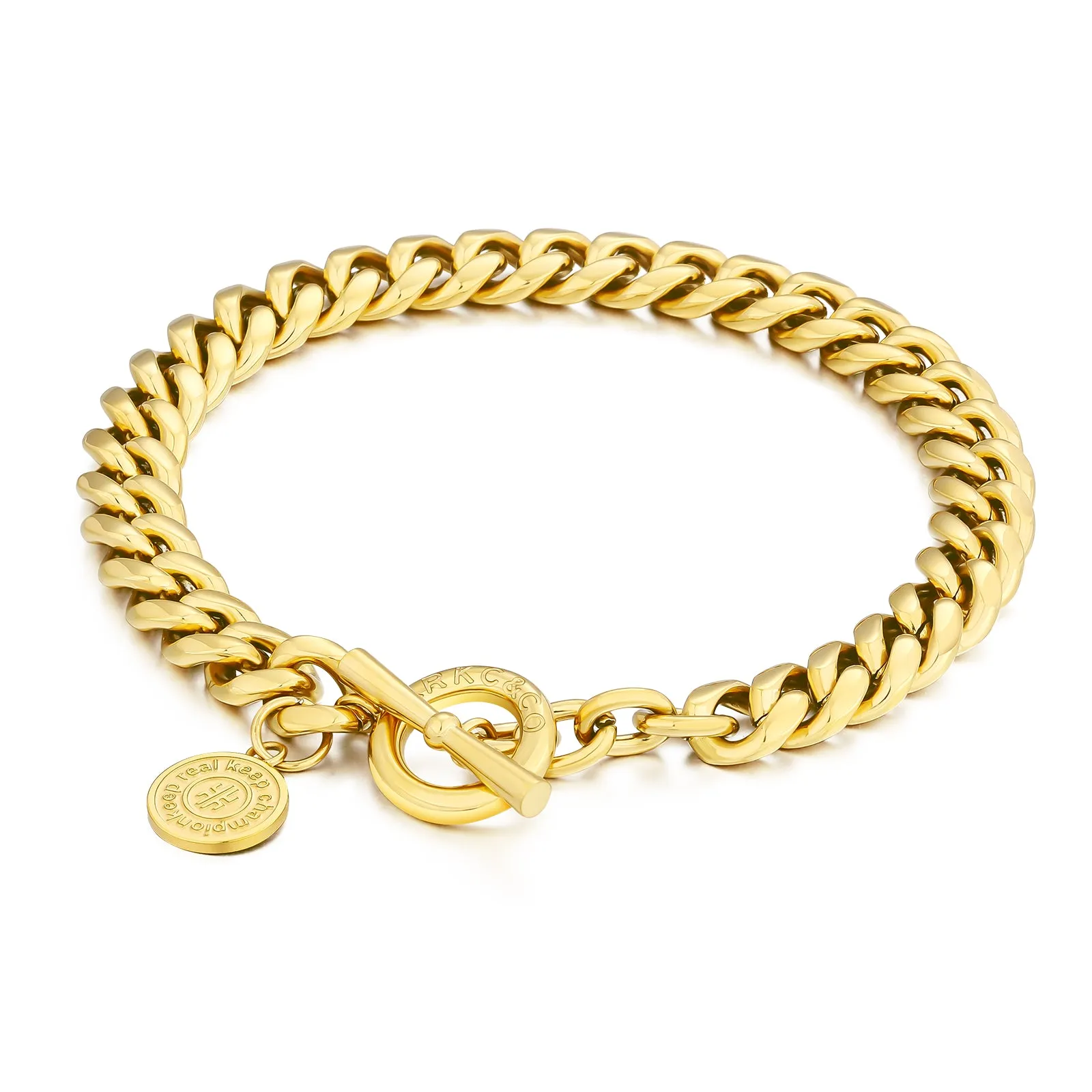 OT Toggle Clasp Stainless Steel Curb Link  Bracelet