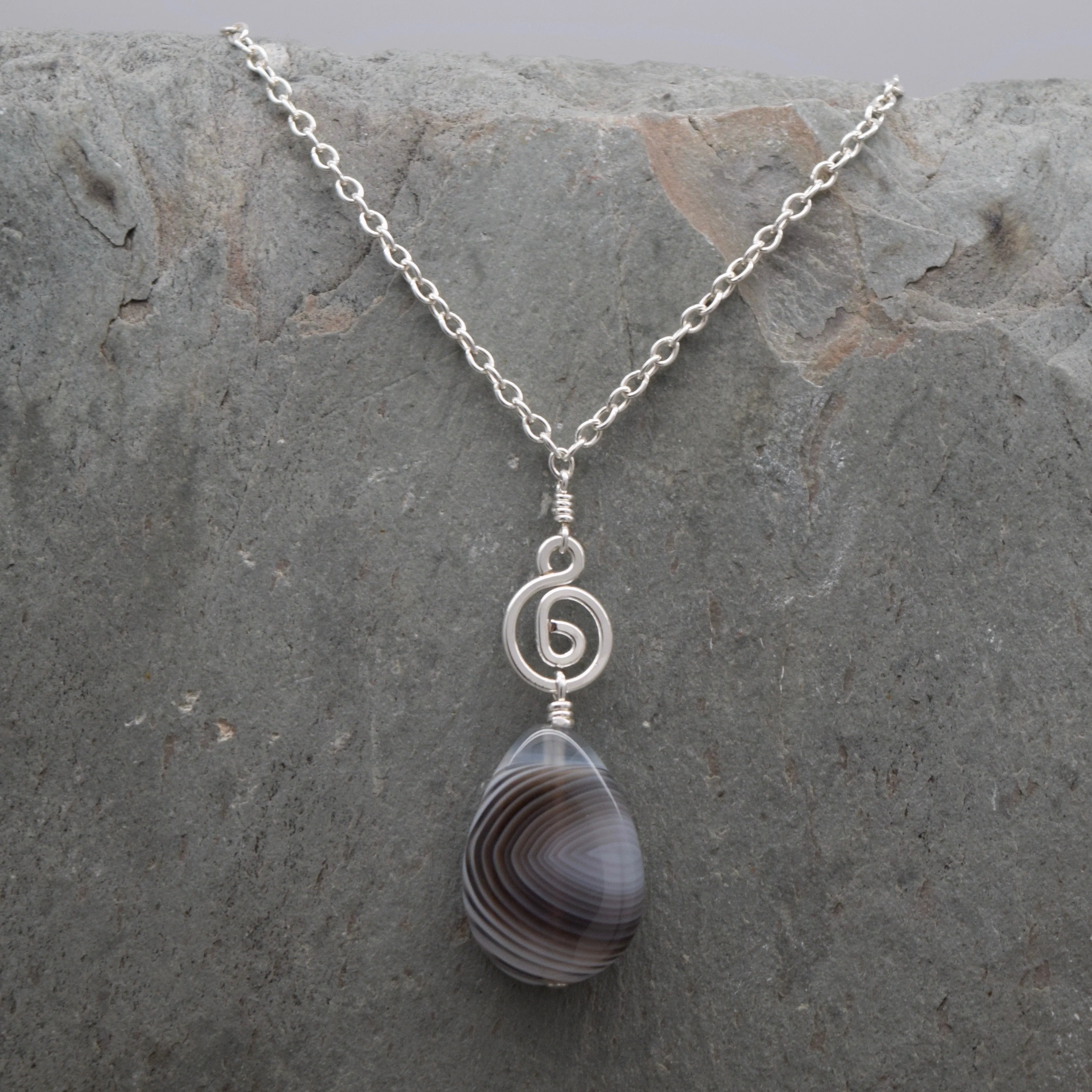 Pacha Drop Necklace Botswana Agate