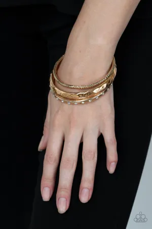 Paparazzi Confidently Curvaceous - Gold Bangle Bracelets