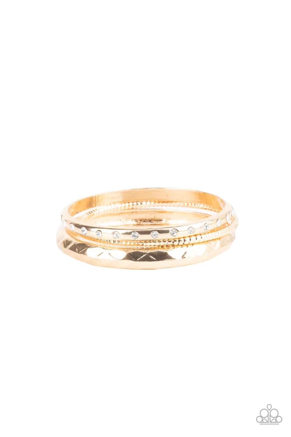 Paparazzi Confidently Curvaceous - Gold Bangle Bracelets
