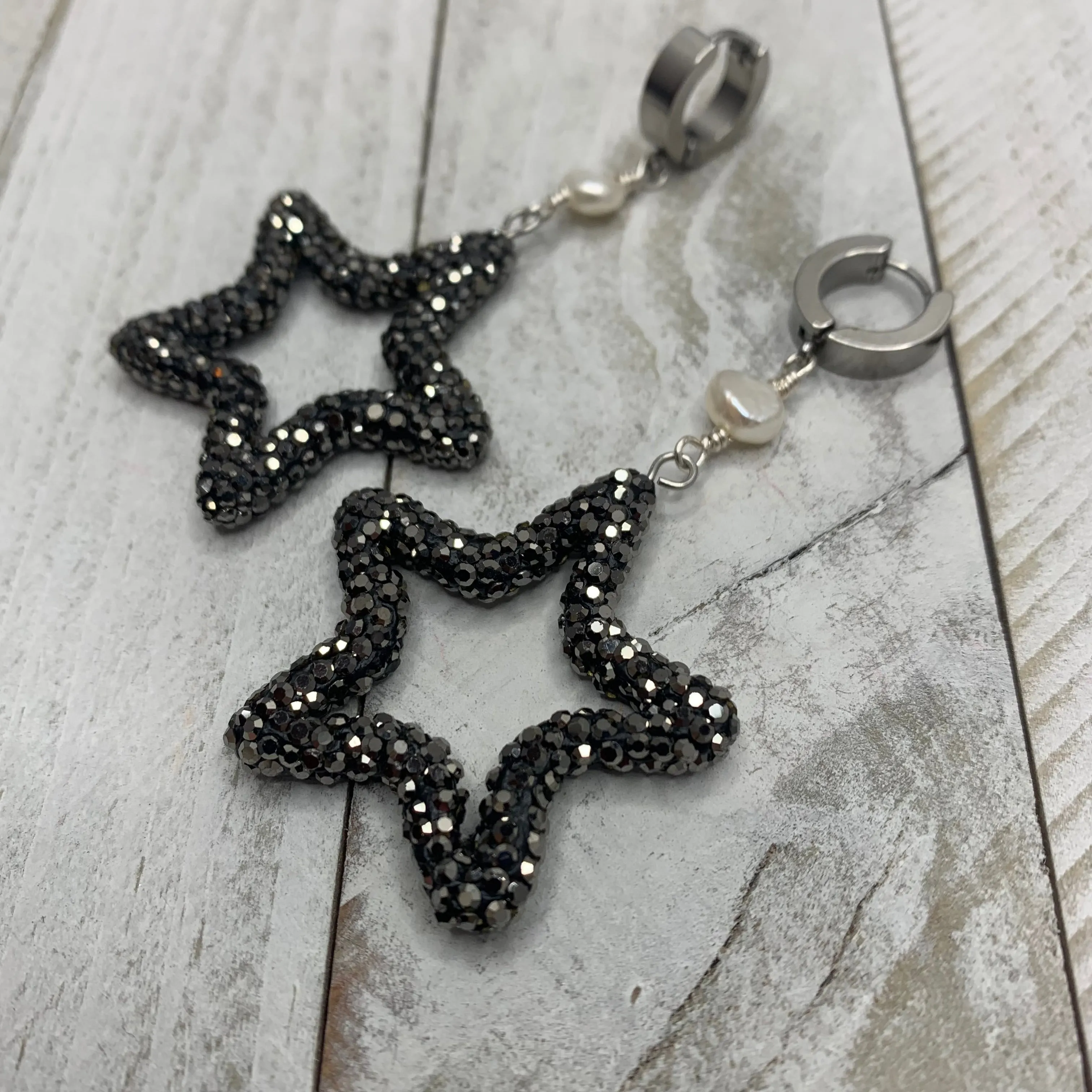 Pave Embellished Star Shape Earrings 210-18 | Erika Willliner Designs