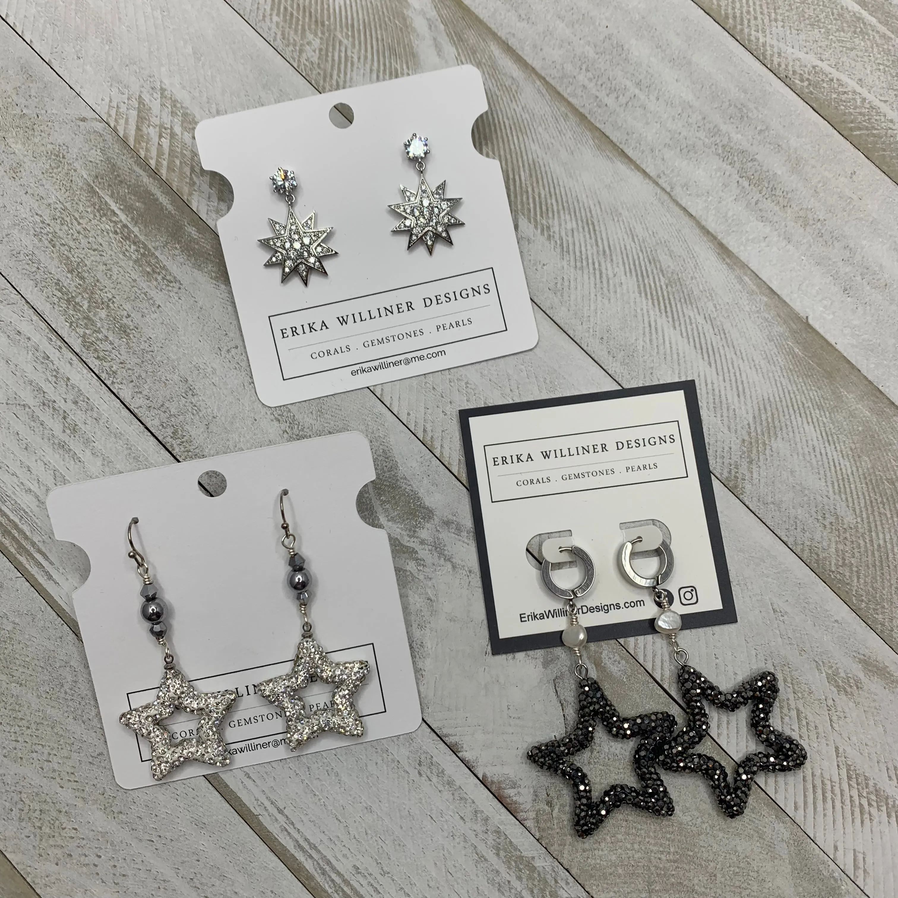 Pave Embellished Star Shape Earrings 210-18 | Erika Willliner Designs