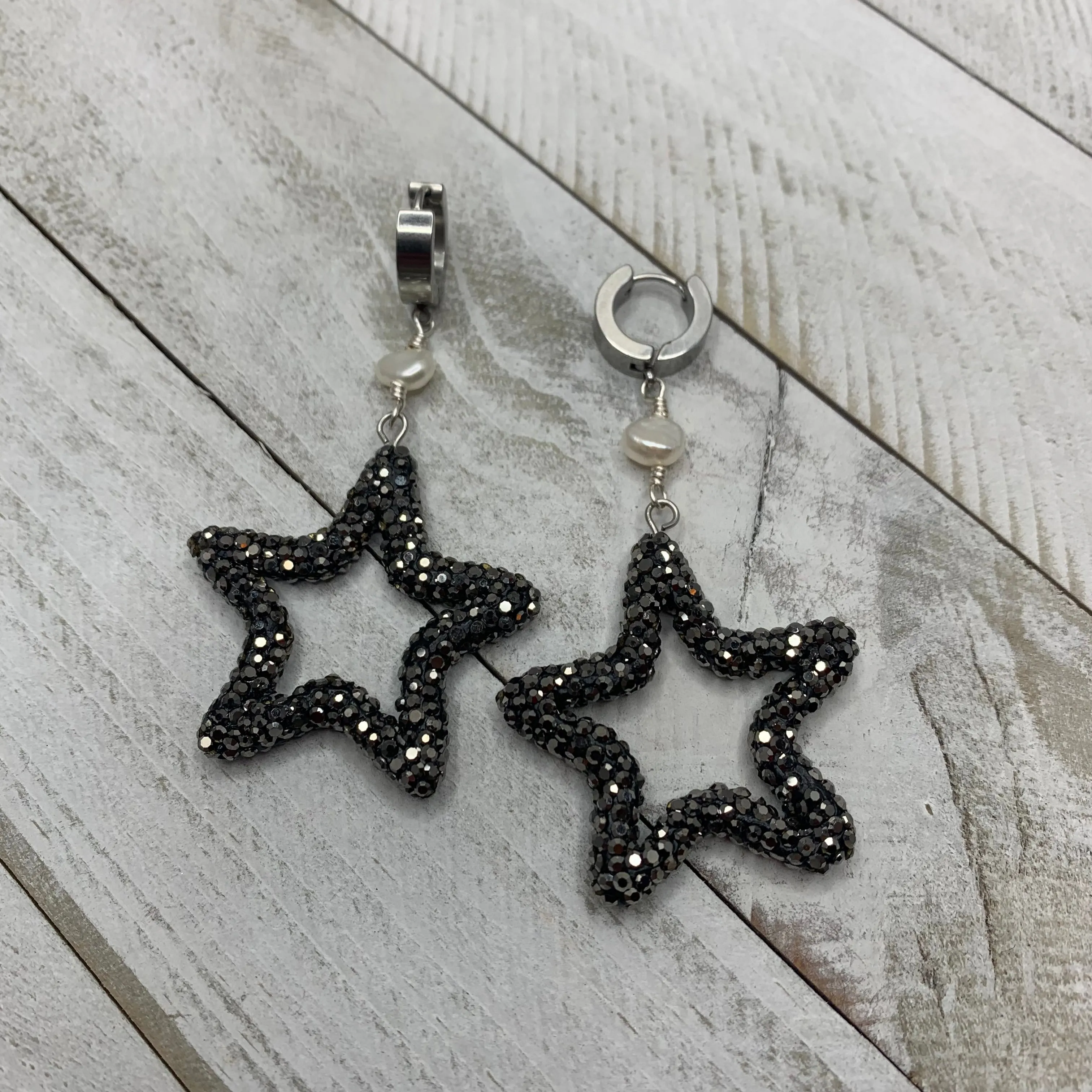 Pave Embellished Star Shape Earrings 210-18 | Erika Willliner Designs