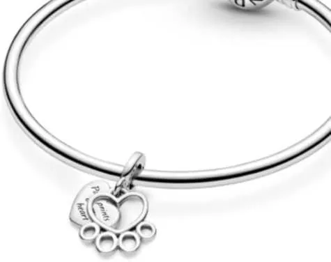 Paw Print Memorial Dangle Pendant Charm