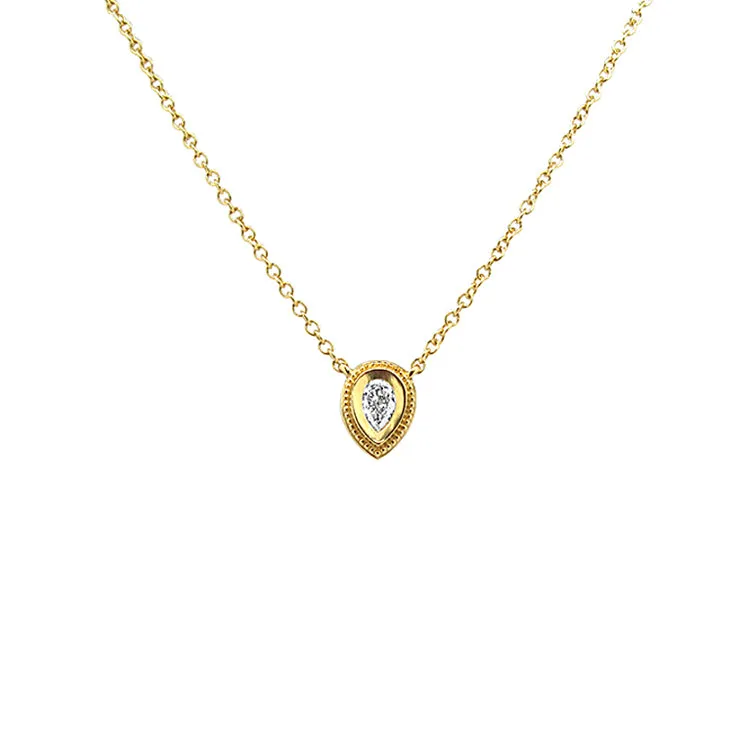 Pear Cut Diamond Necklace