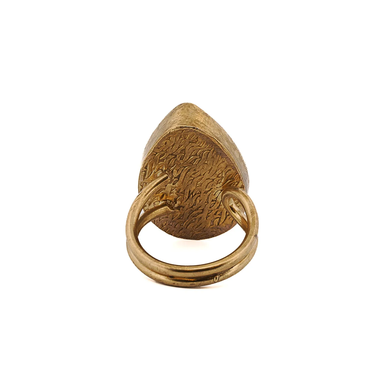 Pink Gemstone Gold Pear Ring