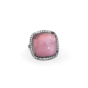 Pink Quartz Square Ring