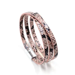 Pink Serpentine Layered 0.2'' Bracelet