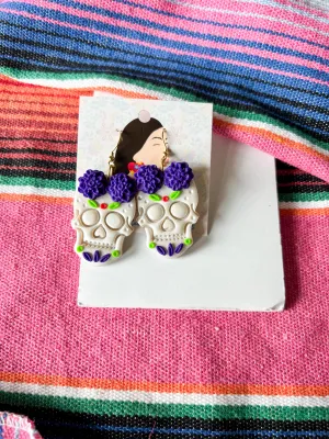 Purple and Green Marigold Sugar Skull