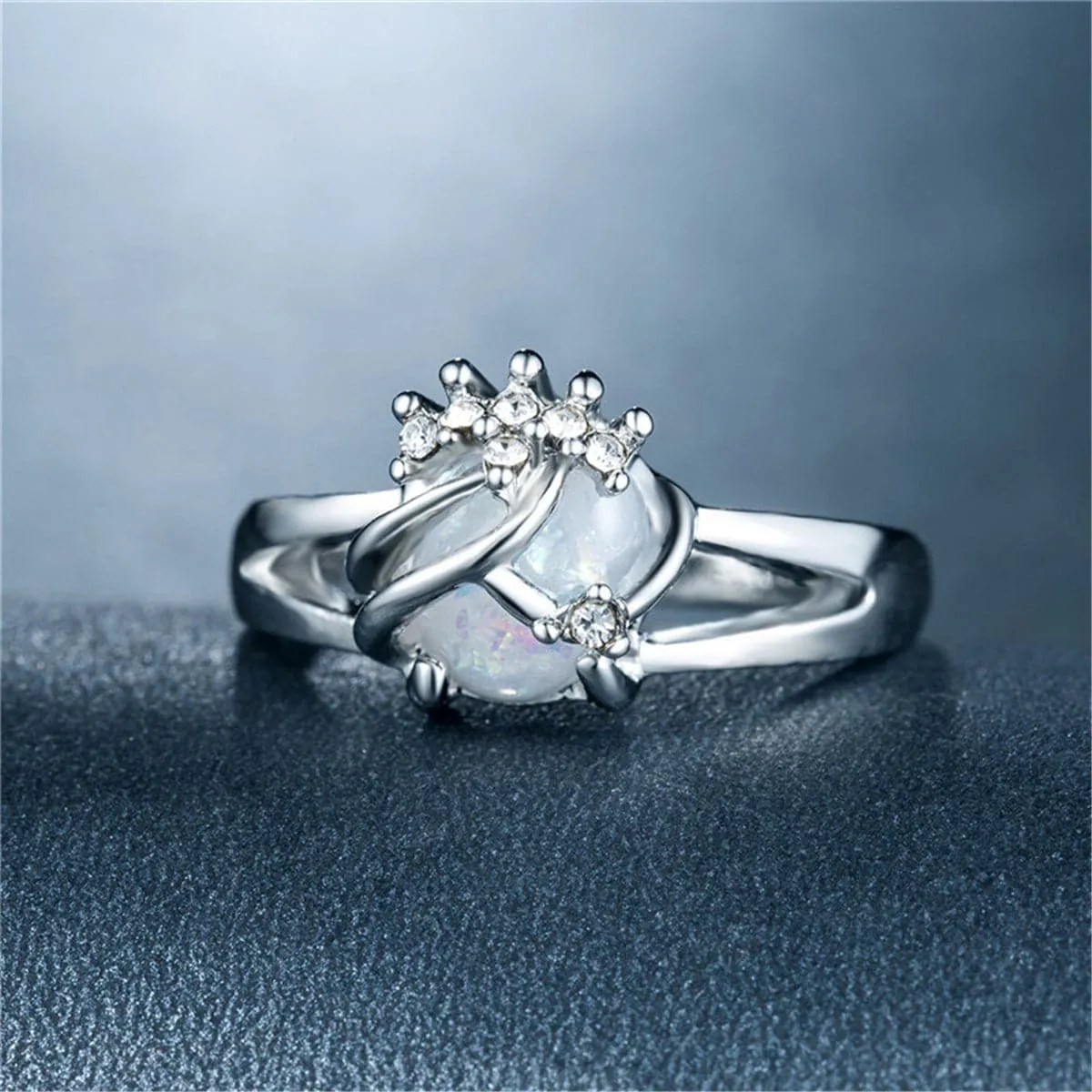 Quartz & Cubic Zirconia Bezel-Set Ring