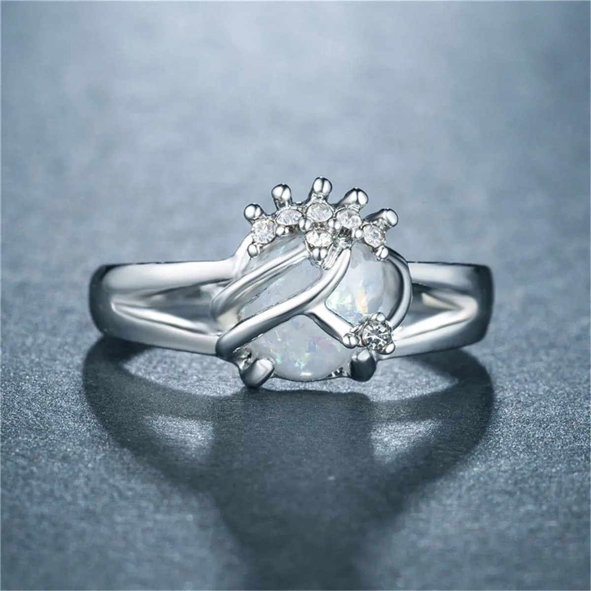 Quartz & Cubic Zirconia Bezel-Set Ring