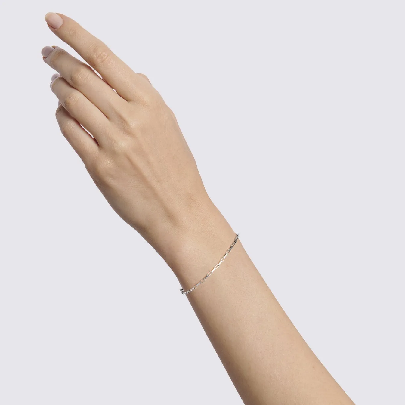 "Caroline" Sterling Silver Box Chain Bracelet with Handmade Toggle Closure