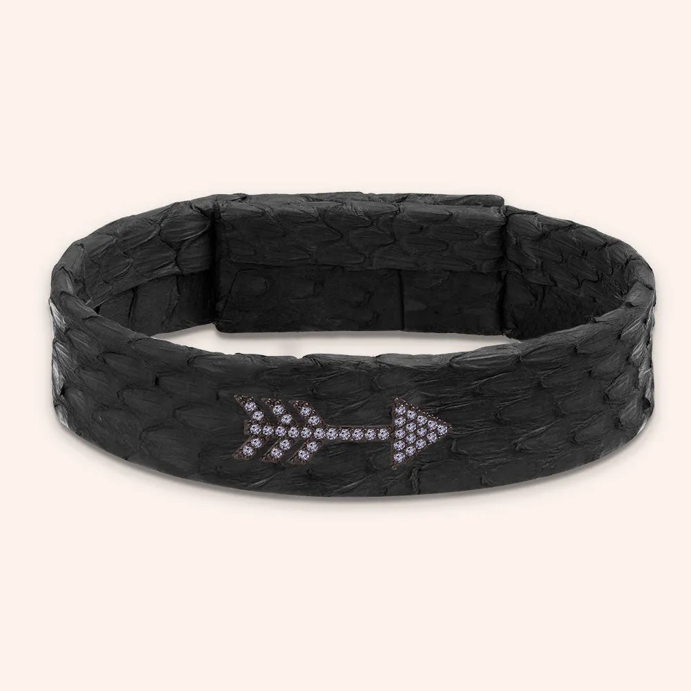 "Harmony and Balance" Genuine Leather Magnetic Closure Charm Bracelet