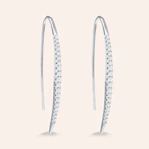 "Illusions" 1.2CTW Pave Linear Drop Earrings