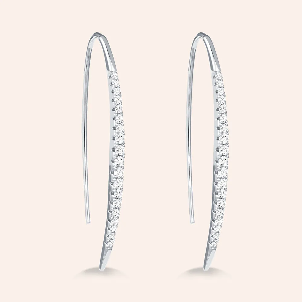 "Illusions" 1.2CTW Pave Linear Drop Earrings
