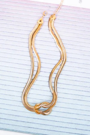Ready Or Knot Goldtone Snake Chain Necklace
