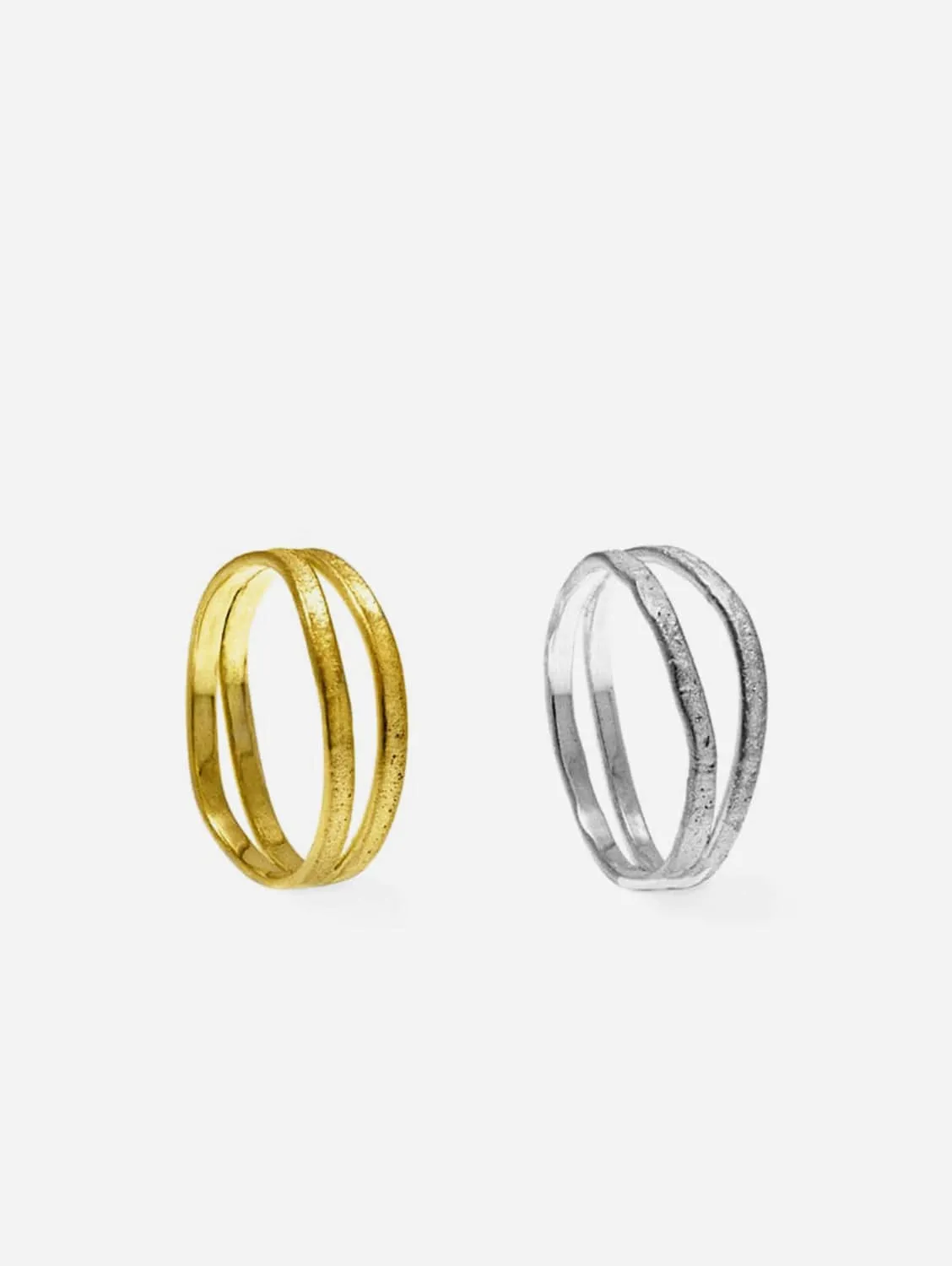 Recycled 925 Sterling Silver / Fairtrade Gold Double Nest Rings | 18ct or Silver