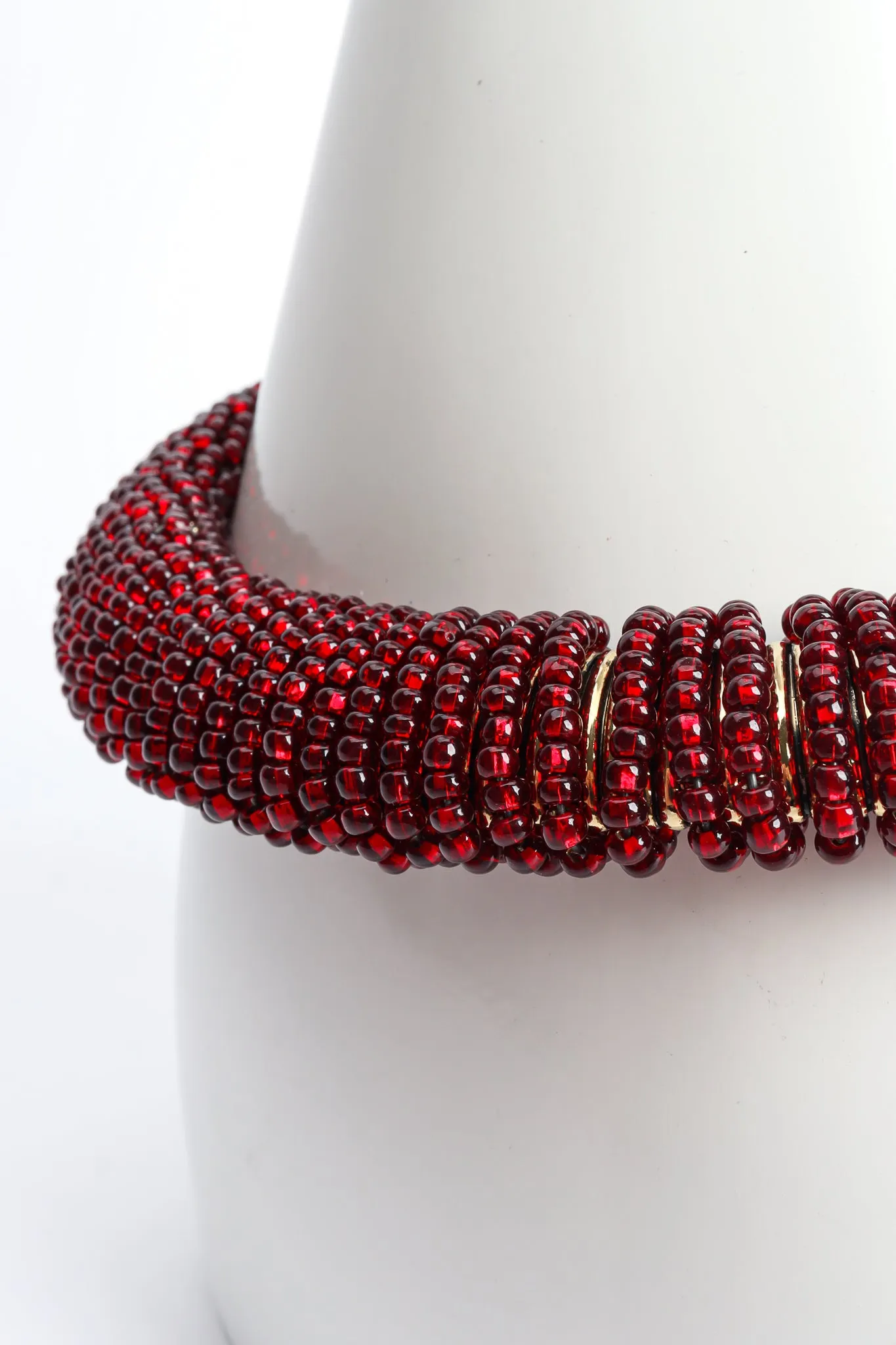 Red Beaded Snake Chain Collar