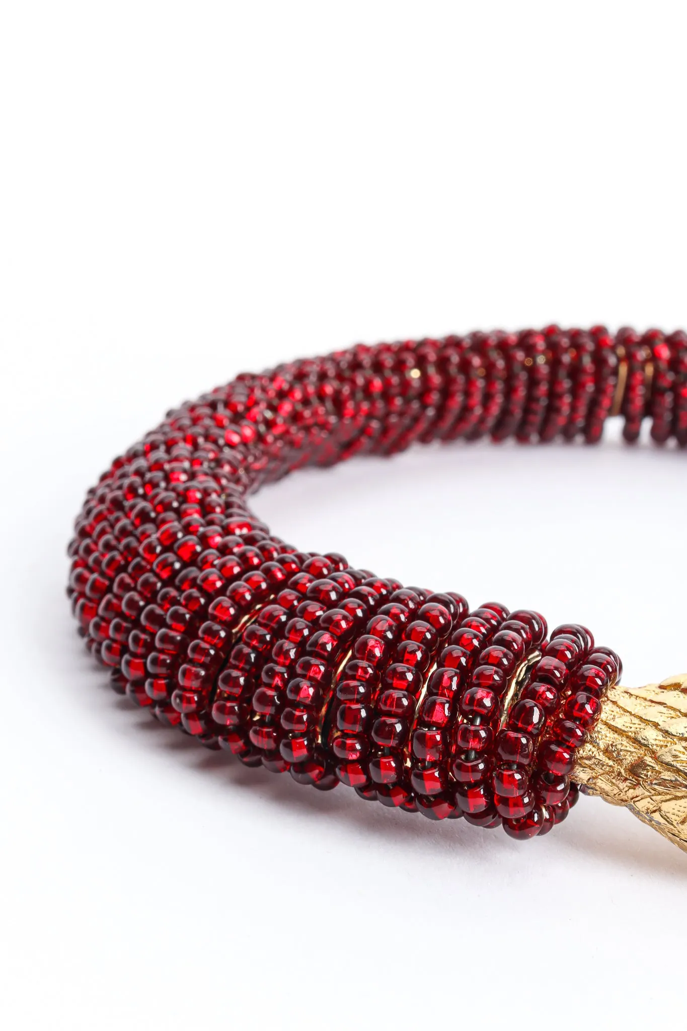 Red Beaded Snake Chain Collar